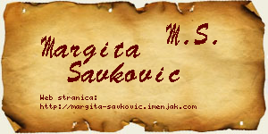 Margita Savković vizit kartica